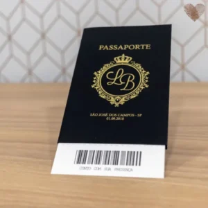 Convite Modelo Passaporte Preto