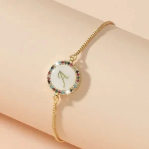 Pulseira com Letra e Pedras